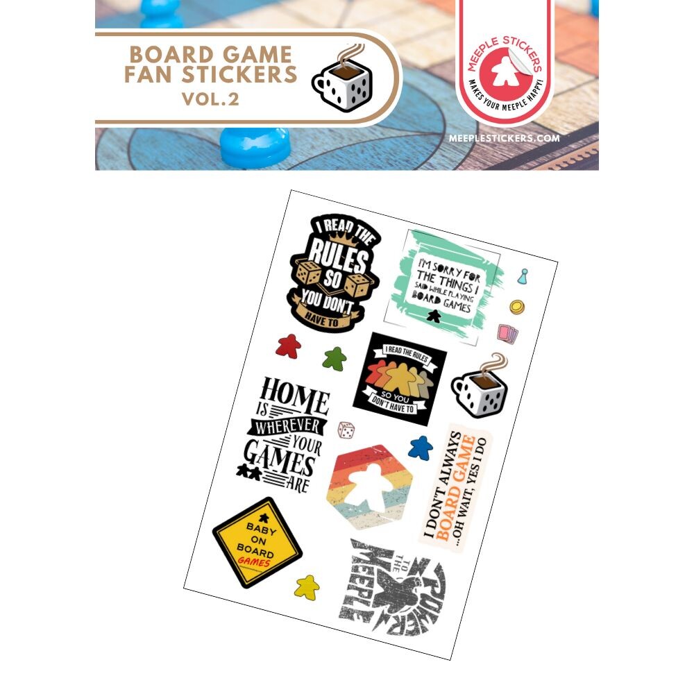 MeepleStickers Samolepky pro fanoušky deskových her set 2