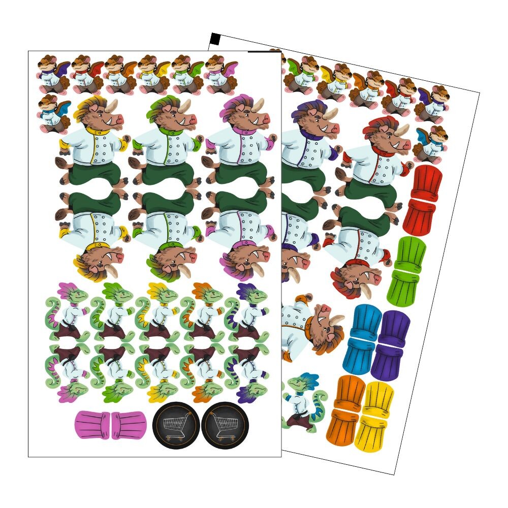 MeepleStickers Samolepky pro Zvířecí kuchtíky + rozšíření À la Carte