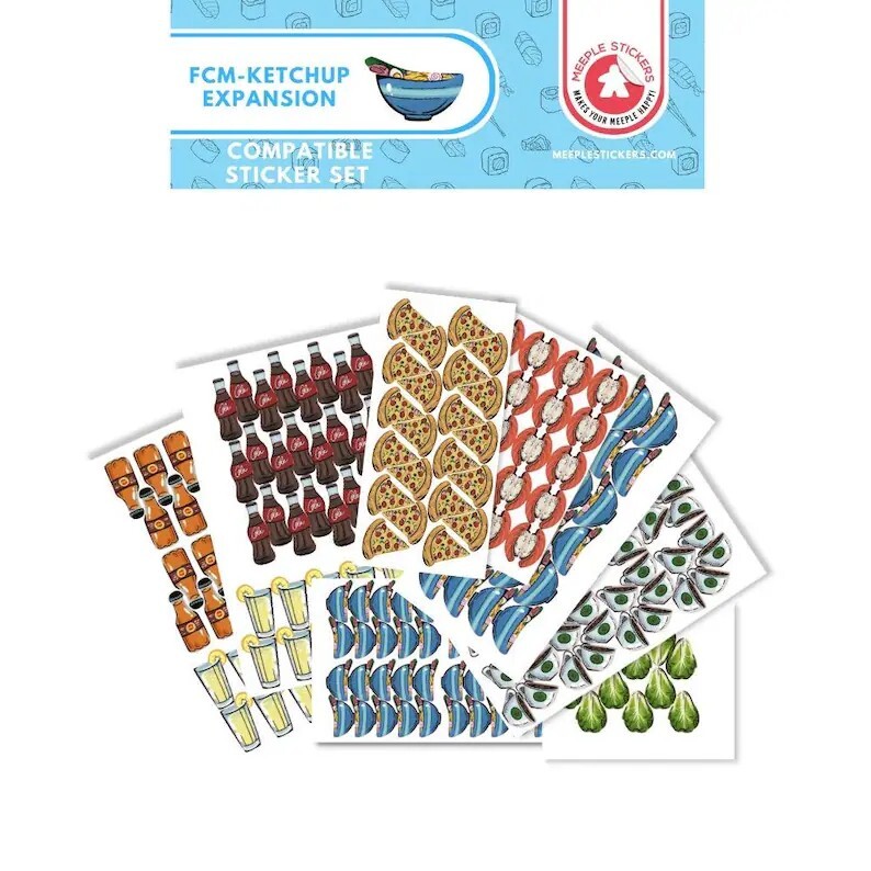 MeepleStickers Samolepky pro Králové rychlého občerstvení - rozšíření Ketchup