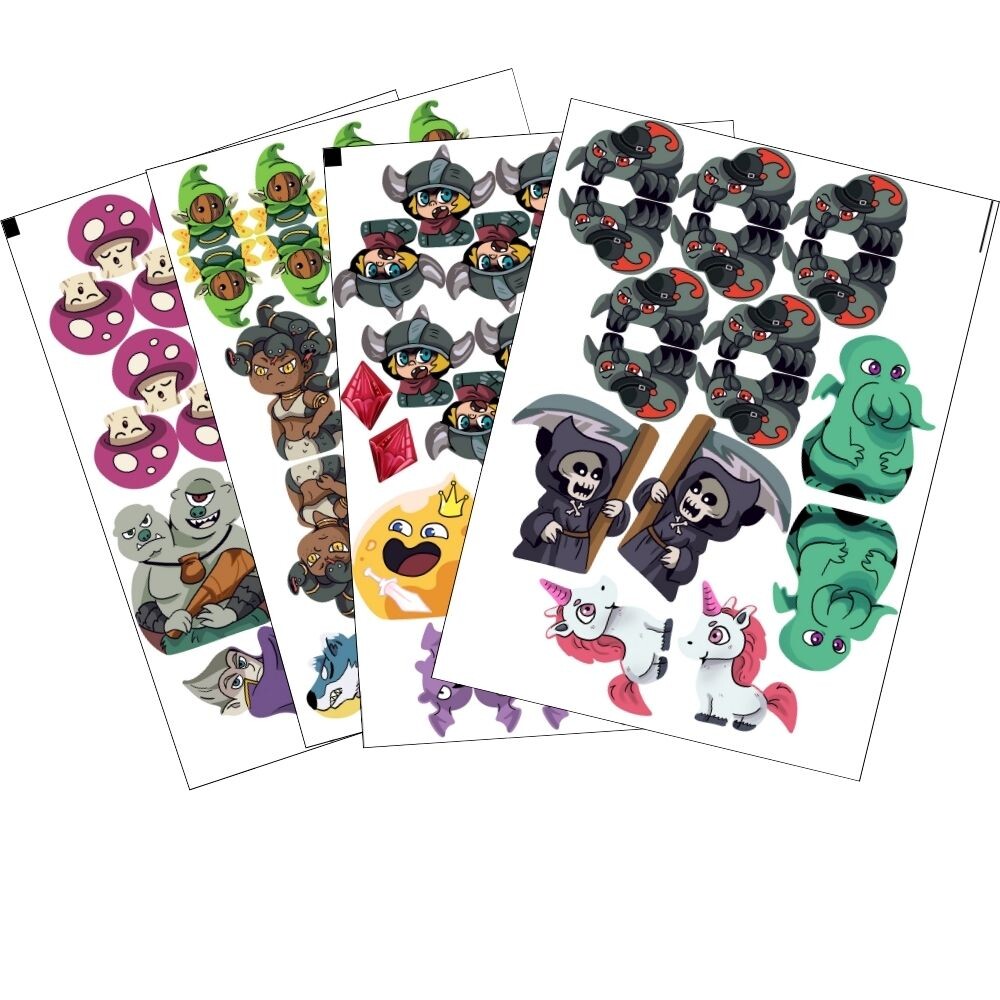 MeepleStickers Samolepky pro Keep the Heroes Out - Boss Battle + Sparkling Guardian + The great dreamer