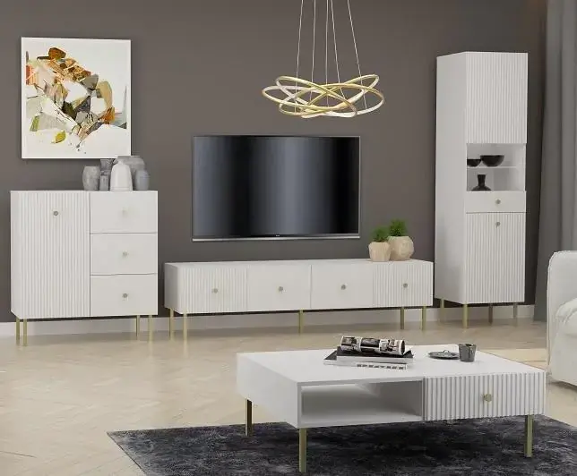 Casarredo Obývací sestava ALMONTE - bílá/zlatá