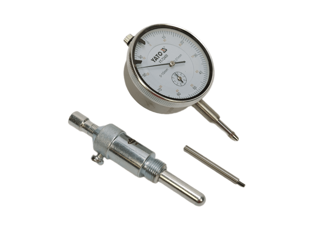 Měrka předstihu s úchylkoměrem (0-10 mm/0,01 mm) a prodloužením 40 mm