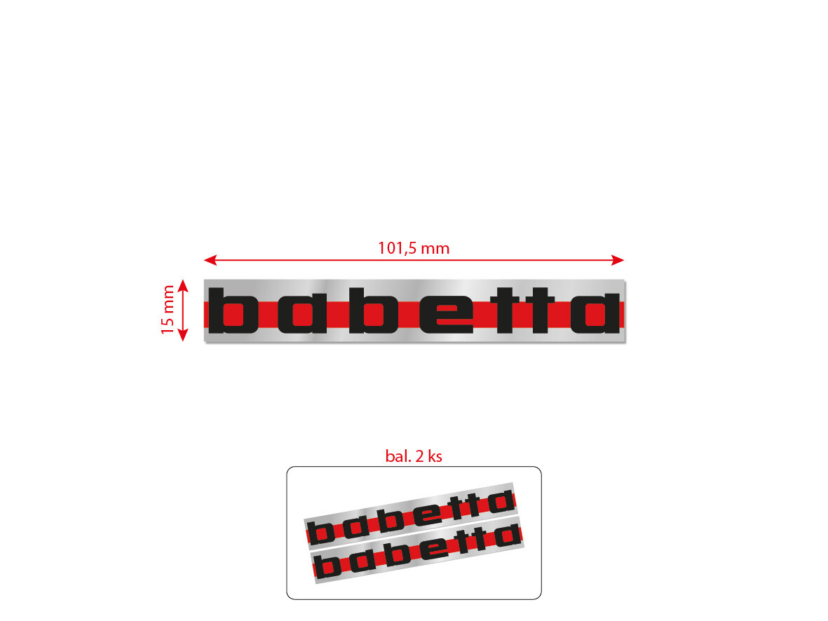 MOTOMAX, s.r.o. Nálepka Babetta 228, 207 stříbrná, 2 ks *M