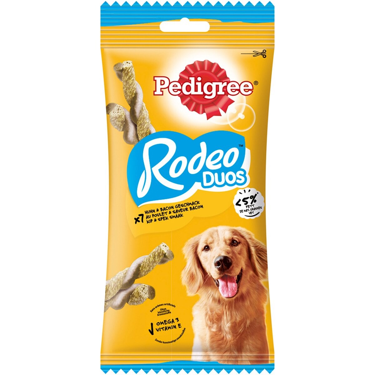 Pedigree® Rodeo – kuře a slanina 5× 7 ks