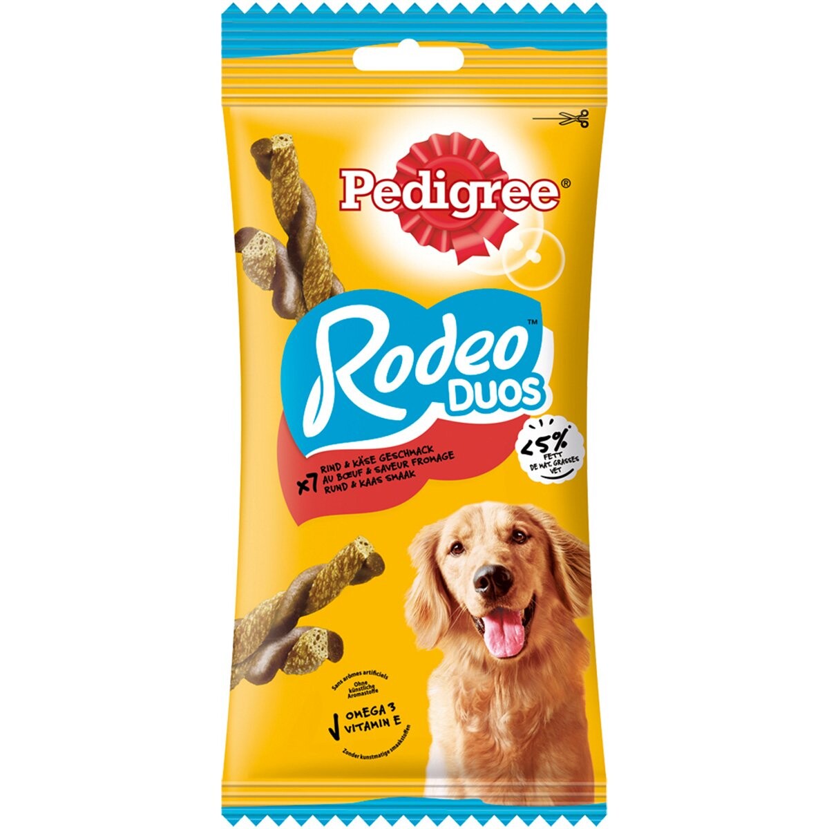 Pedigree® Rodeo – hovězí a sýr 5× 7 ks