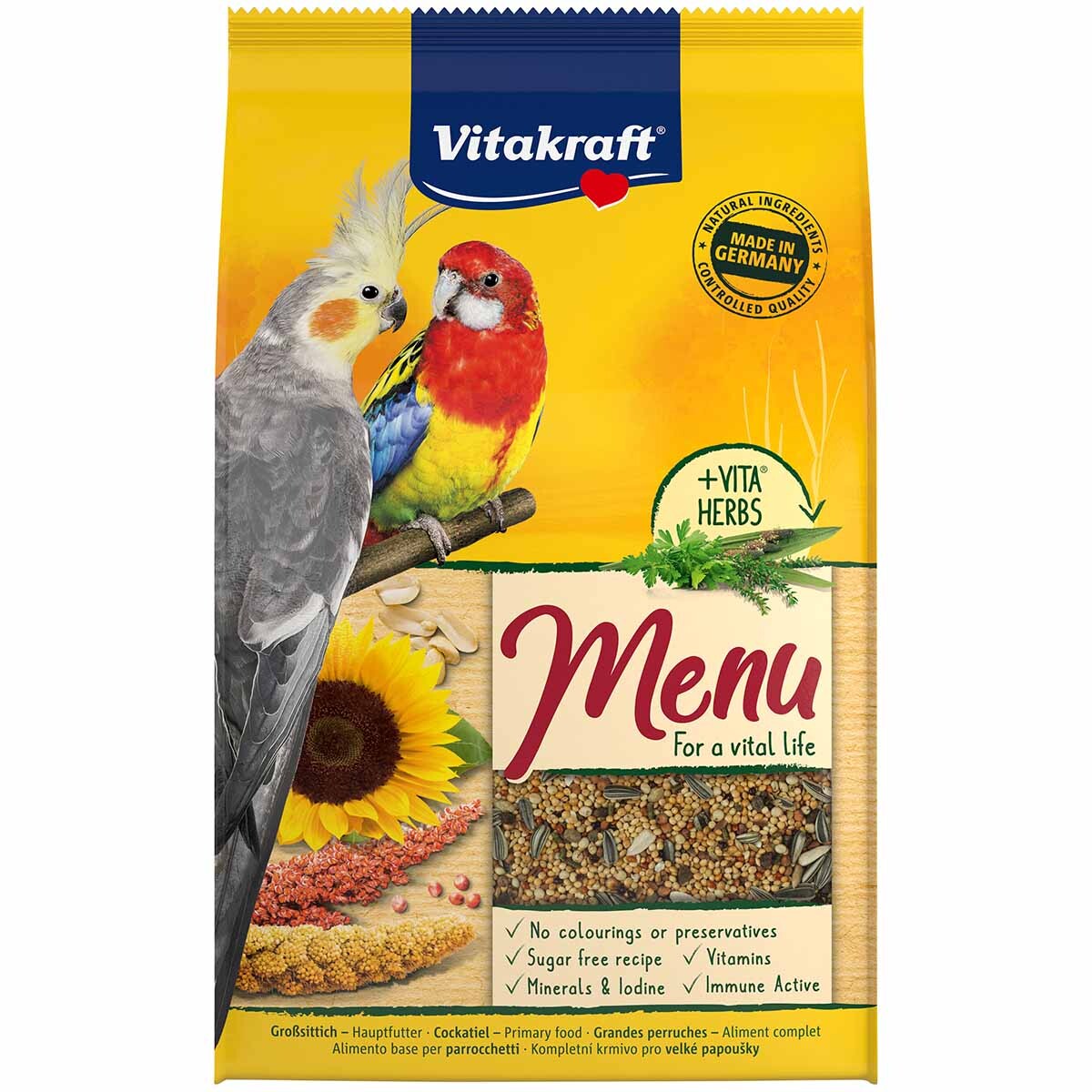 Vitakraft prémiové menu med pro velké papoušky 2 × 3 kg