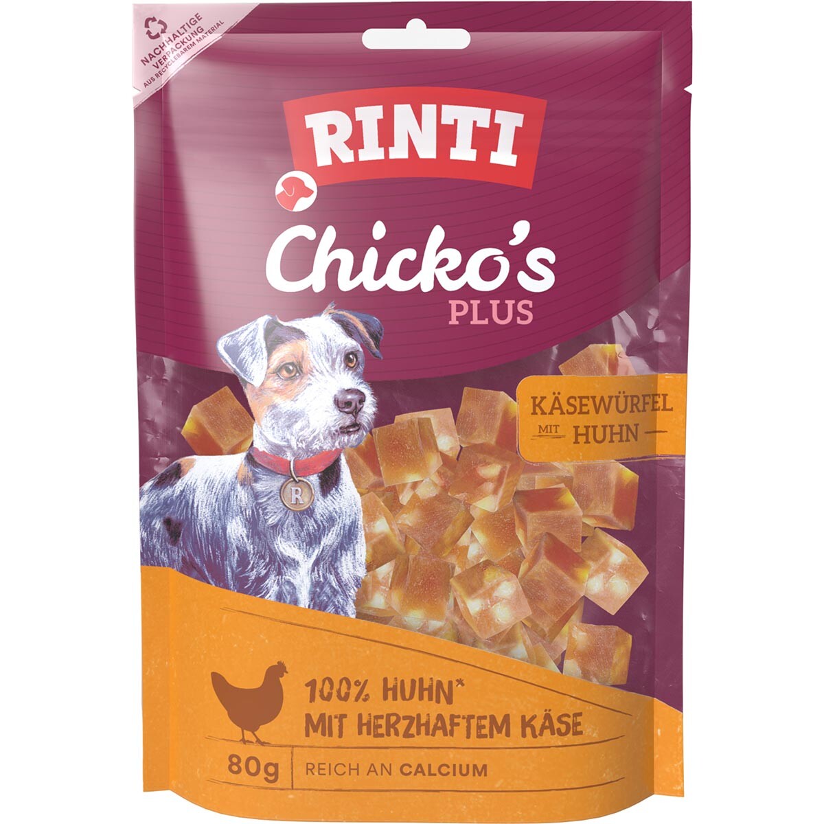 Rinti Extra Chicko Plus s kuřecím masem a sýrem 6 × 80 g