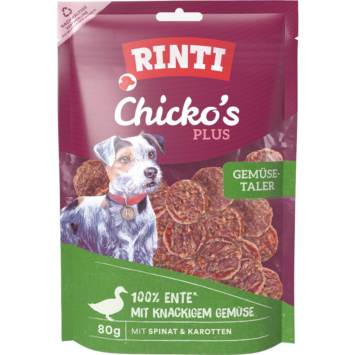 Rinti Chicko Plus kachna a zelenina 6 × 80 g