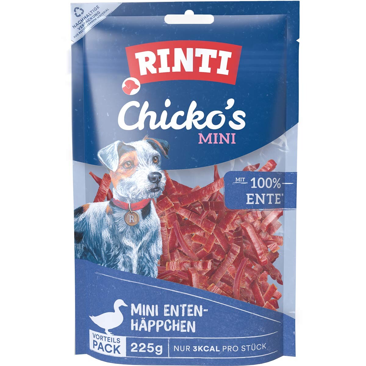 RINTI Extra Chicko Mini malé kousky kachního masa 3 × 225 g