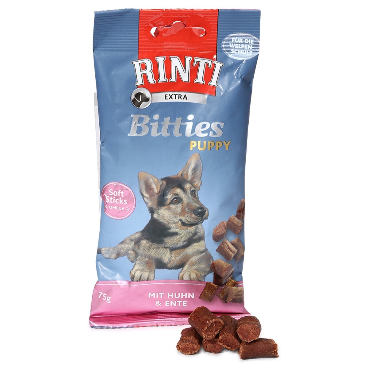 Rinti Extra Bitties Puppy kuře a kachna 4 × 75 g