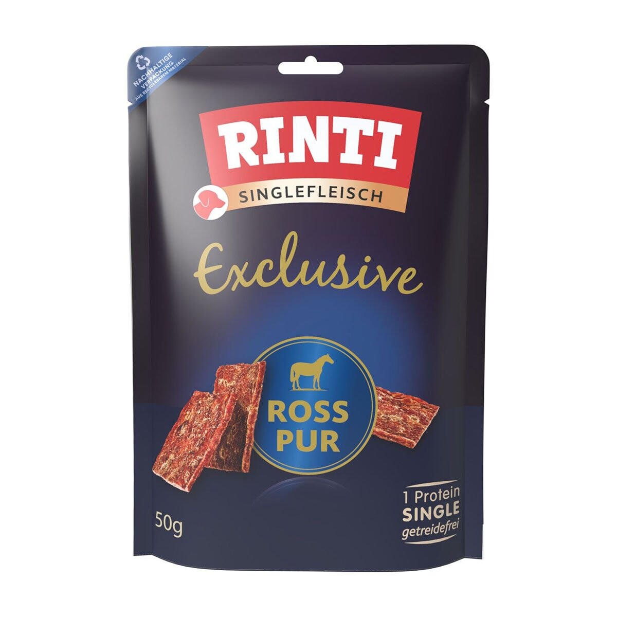 Rinti Singlefleisch Exclusive Snack, Čisté koňské maso 6 x 50 g