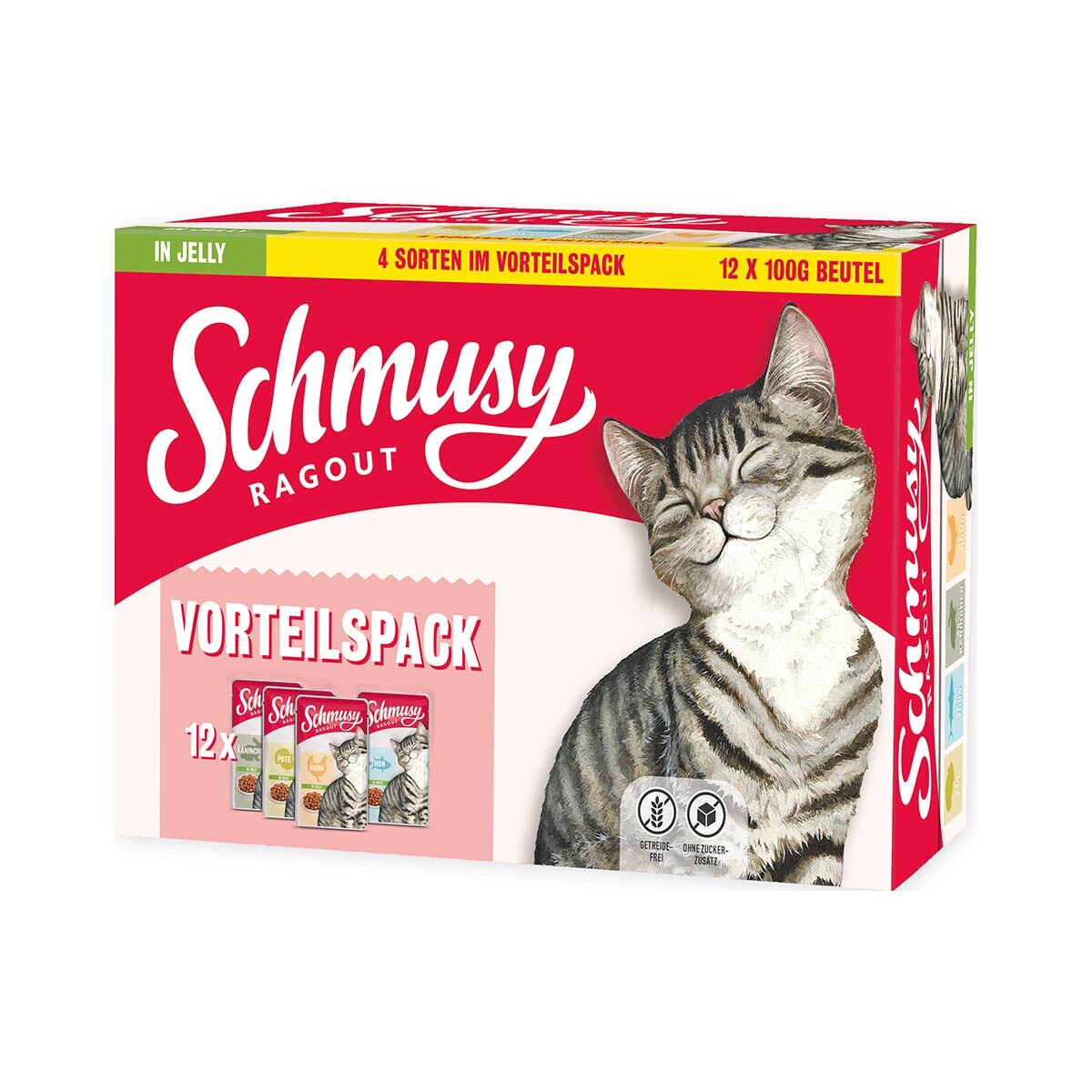 Schmusy ragú v želé ve výhodném balení 48 × 100 g