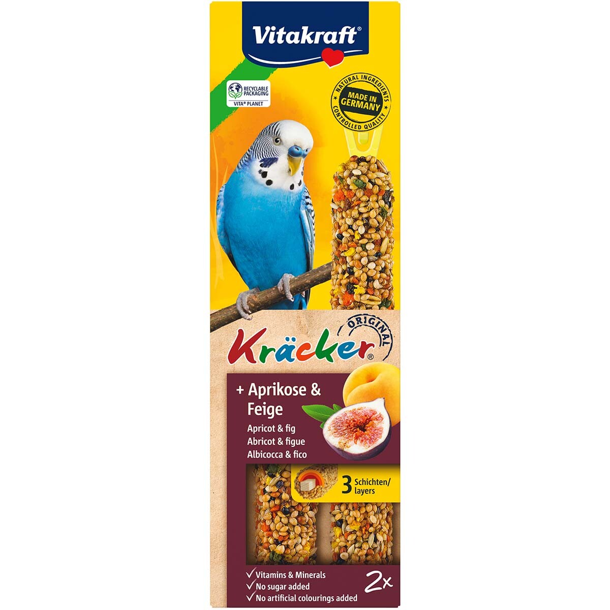 Vitakraft krekry s meruňkami a fíky pro andulky 5× 2 ks