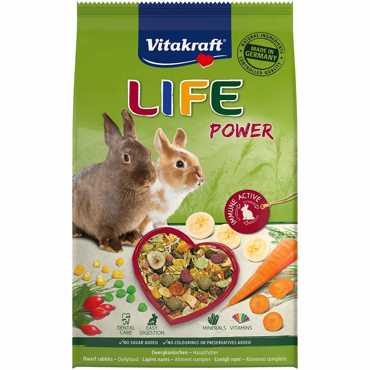 Vitakraft LIFE Power pro zakrslé králíky 2× 1,8 kg