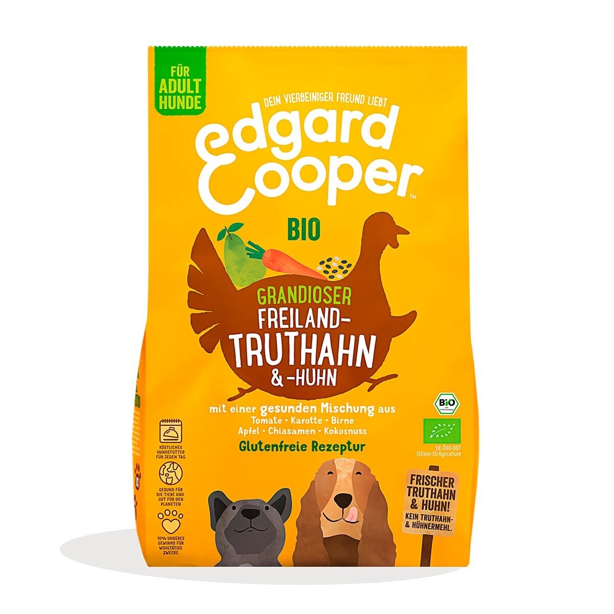 Edgard & Cooper bio krocan a bio kuře 2× 7 kg