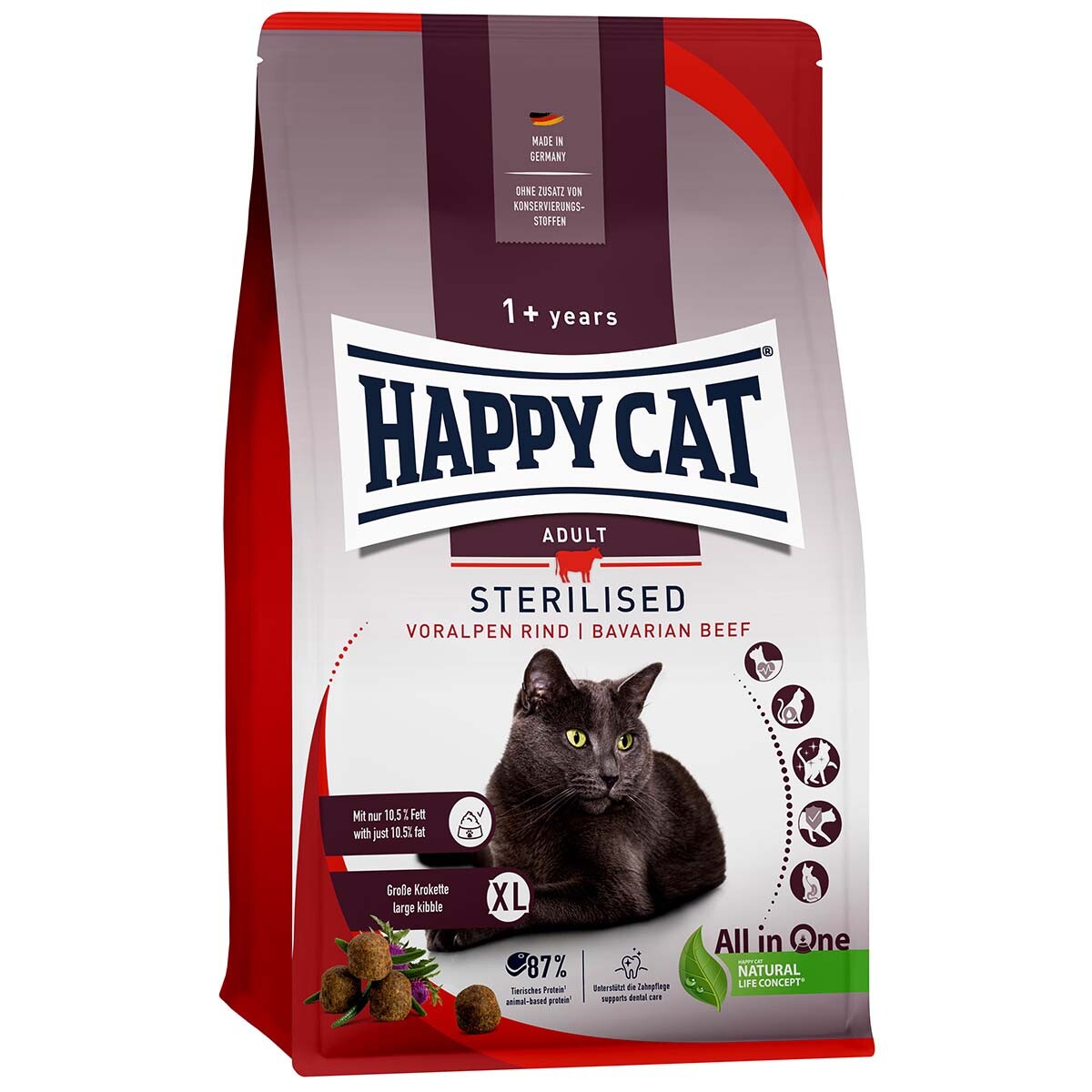 Happy Cat Sterilised Adult hovězí z předhůří Alp 2 × 10 kg