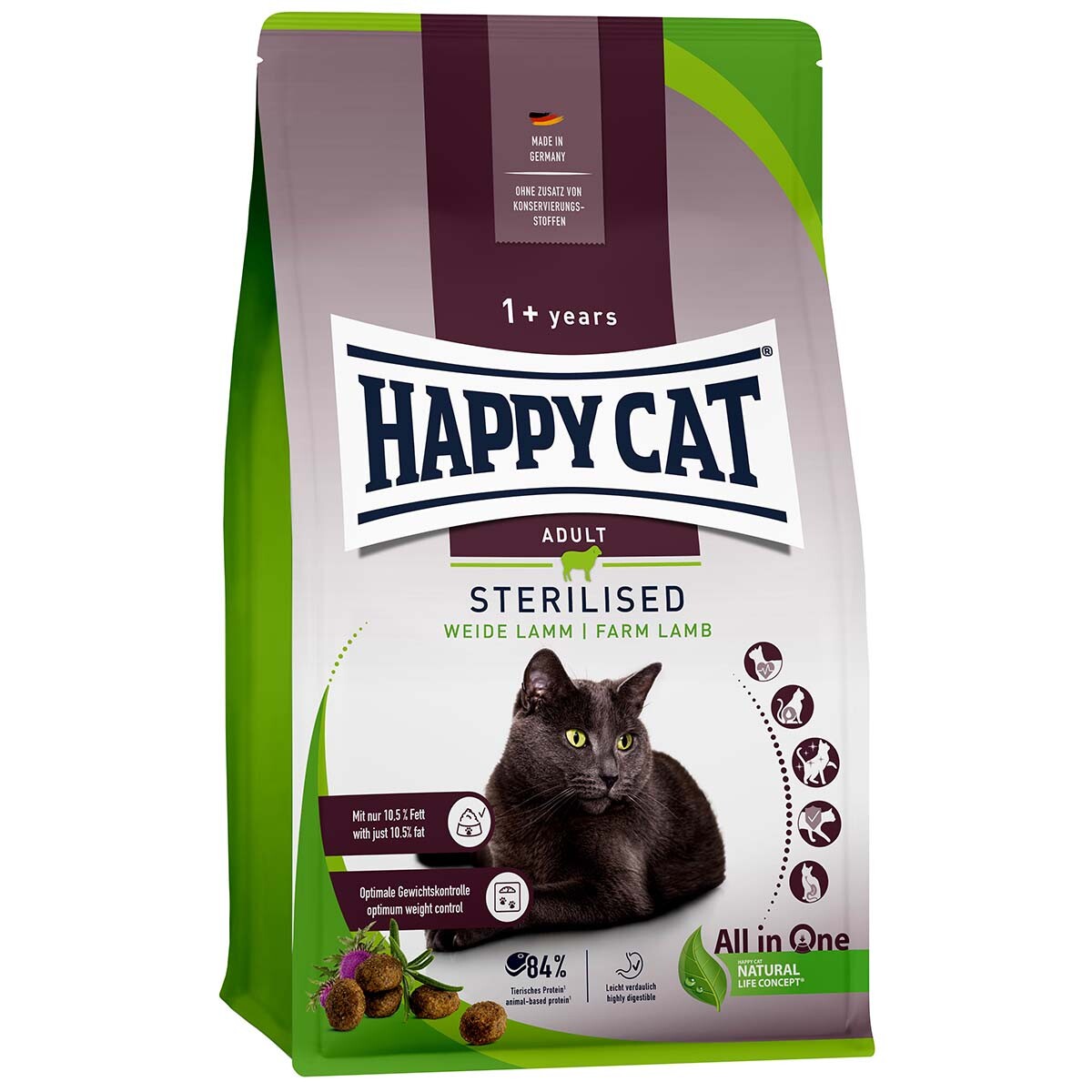 Happy Cat Sterilised Adult jehněčí z pastvin 2 × 10 kg
