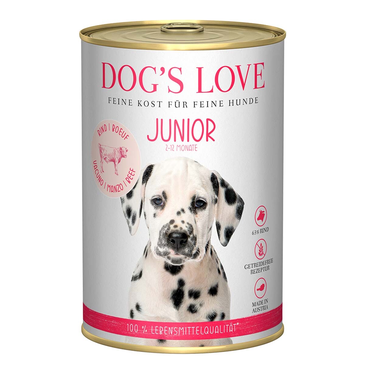 Dog's Love Junior hovězí maso s mrkví a šalvějí 12x400g