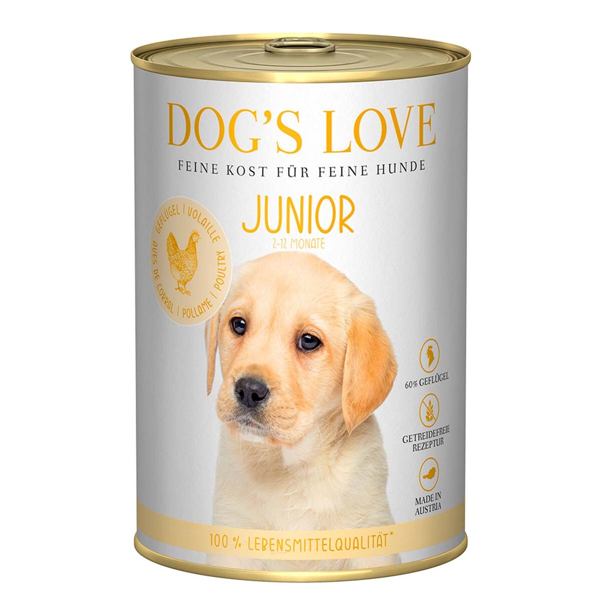 Dog's Love Junior drůbeží maso s cuketou a jablkem 12x400g