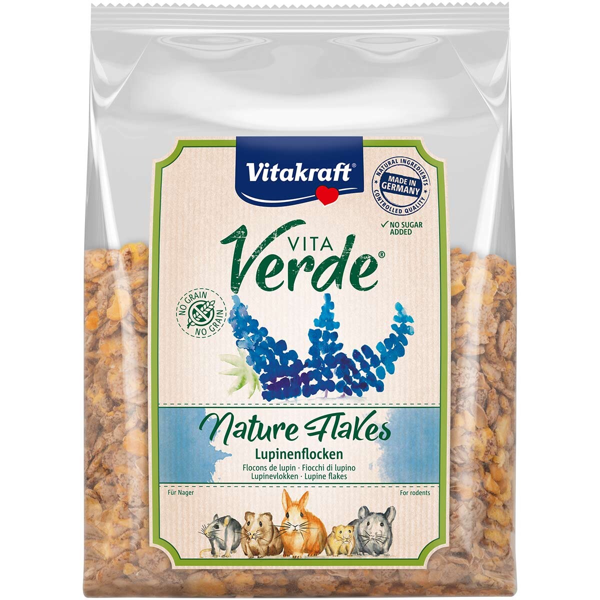 Vitakraft Vita Verde Nature Flakes vlčí bob 3× 400 g