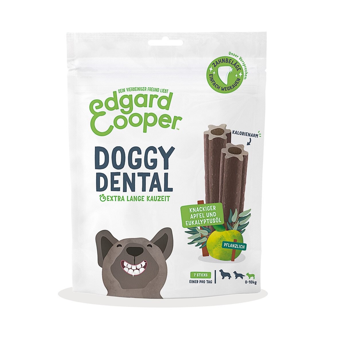 Edgard & Cooper Doggy Dental jablko / eukalyptus, velikost S 4× 105 g