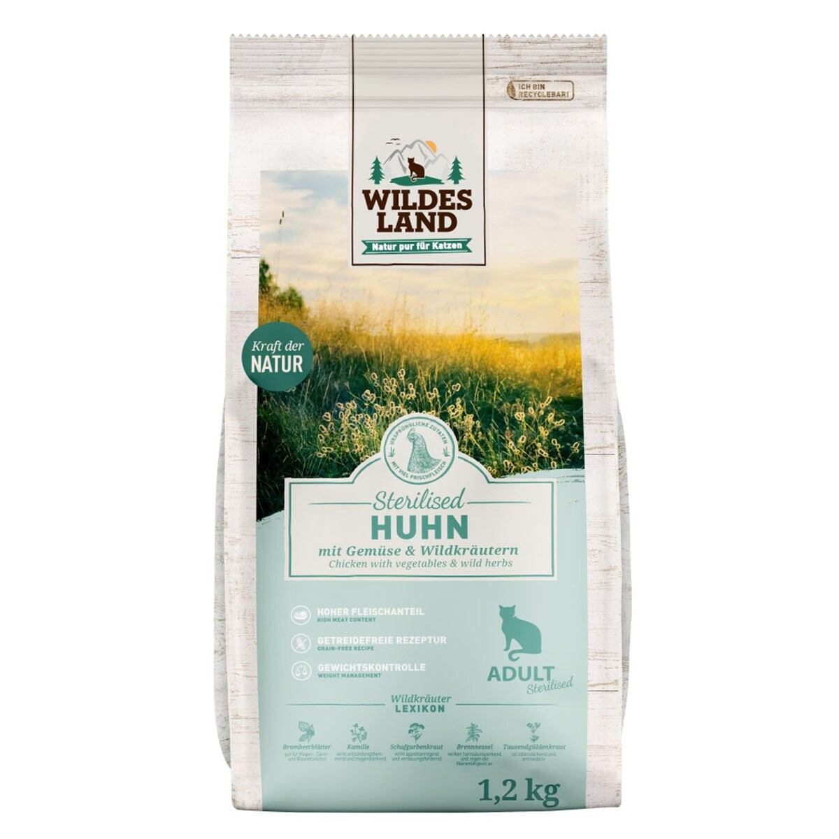 Wildes Land Adult Sterilised Kuře 4x1,2 kg