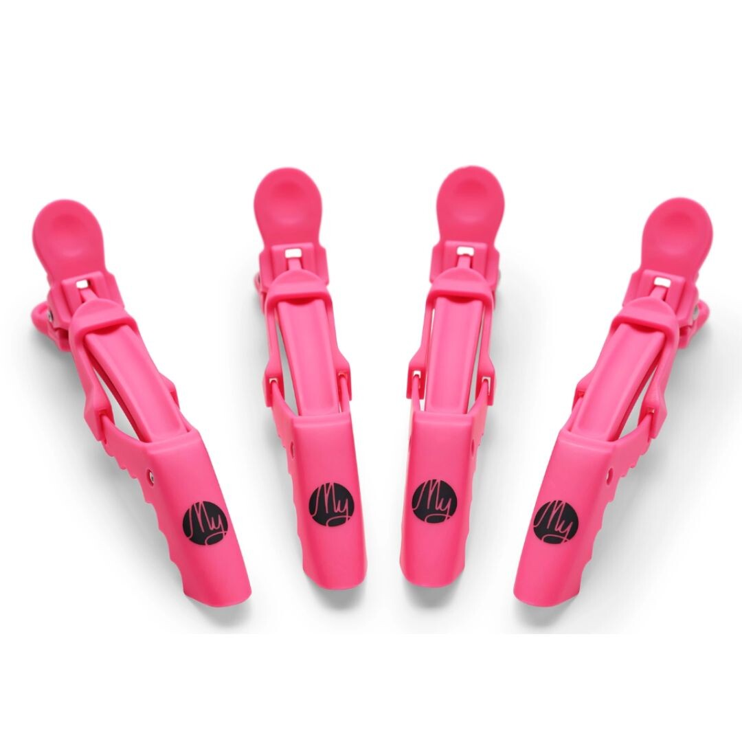 My Professional JAW CLIPS Double Hinge - pevné klipsy s dvojitým kloubem, 4ks/bal 8681 - HOT PINK - růžové