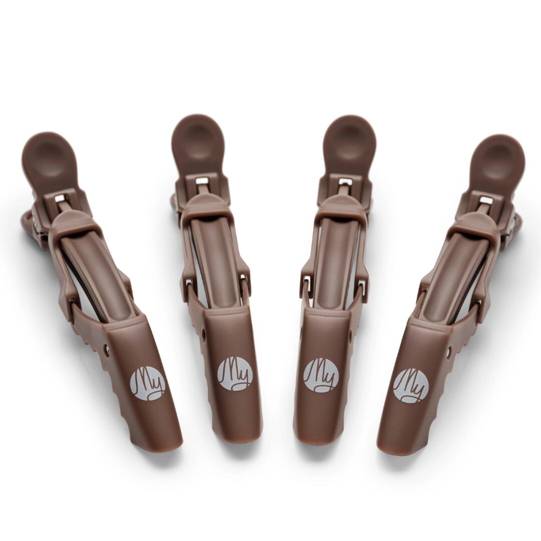 My Professional JAW CLIPS Double Hinge - pevné klipsy s dvojitým kloubem, 4ks/bal 8684 - COFFEE BROWN - hnědé