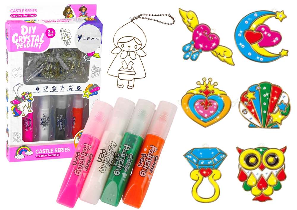 mamido Sada barev na sklo s 6 vitrážovými přívěsky