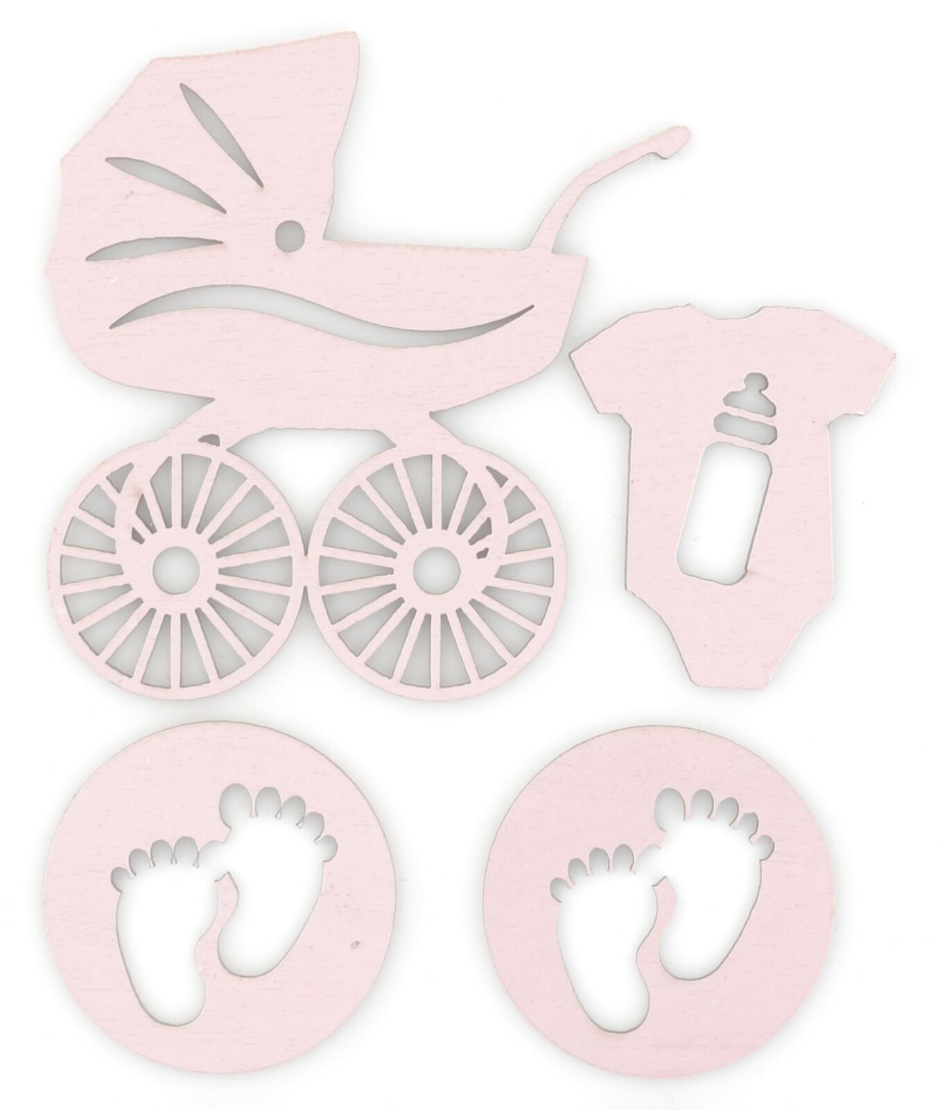 Galeria Papieru Samolepicí dřevěné výřezy - motiv Baby, růžové, 4 ks
