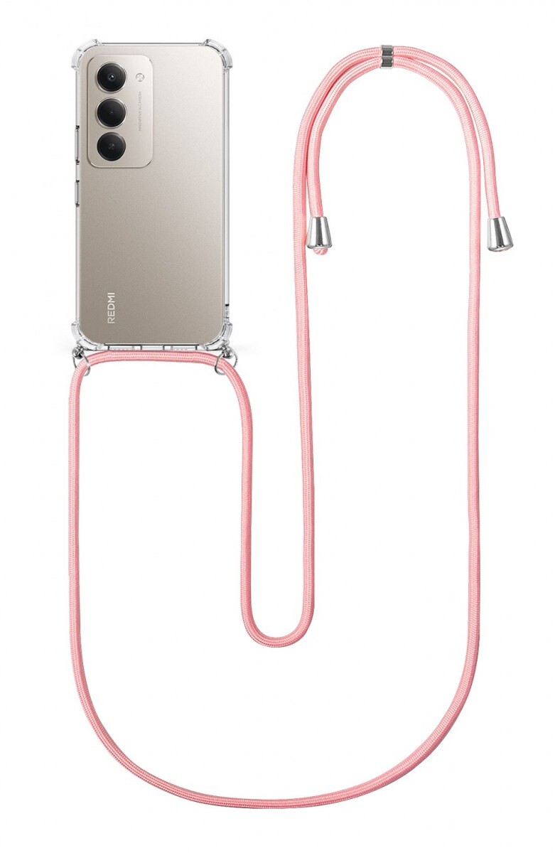 Kryt TopQ Xiaomi Redmi 15 s růžovou šňůrkou průhledný 167708