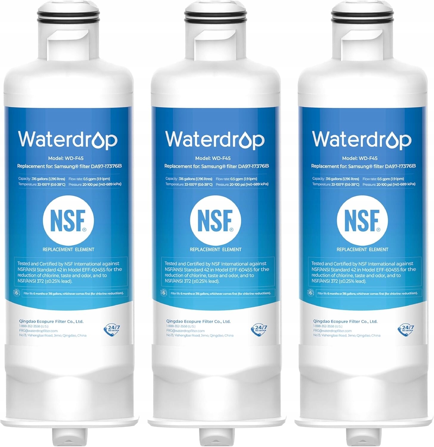 Waterdrop DA97-17376B náhradní vodní filtr pro Samsung HAF-Qin/EXP 3 ks