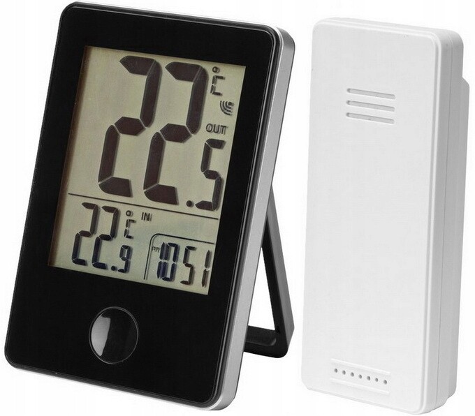 Bezdrátový teploměr Dosah Až 60 m hodiny