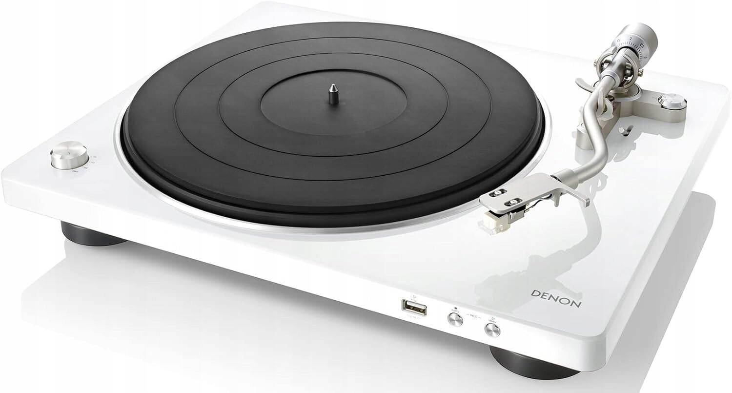 Denon DP-450USB Gramofon Bílý Usb Stylový design Výjimečný zvuk
