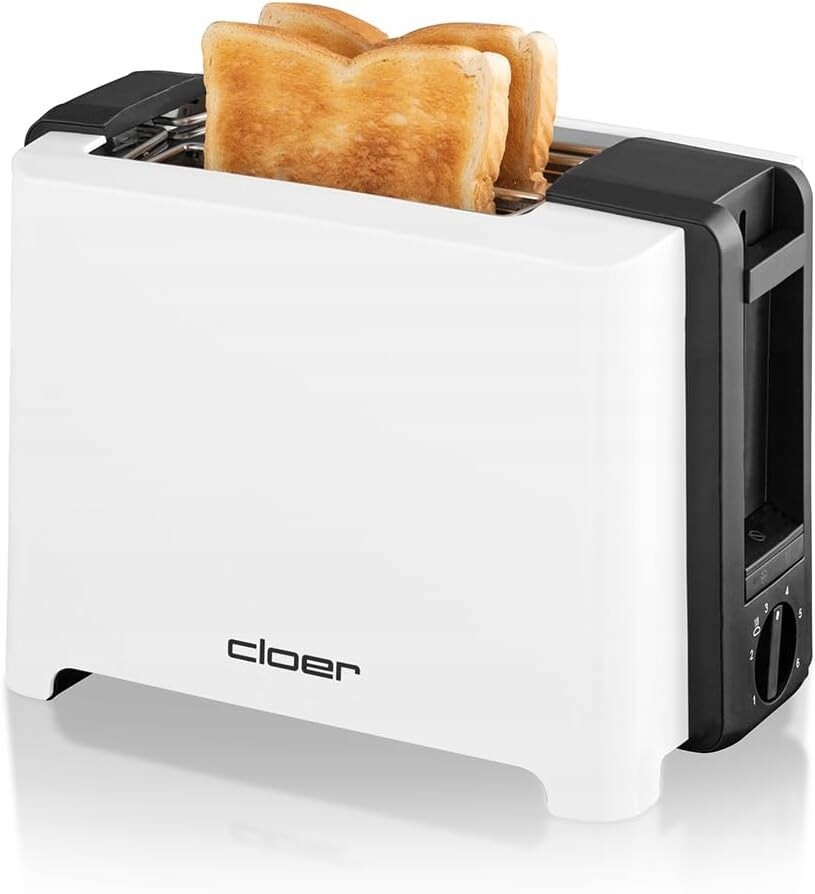 Cloer 3531 Toustovač 2 XXL plátky 900 W ohřívač rohlíků rozmrazování bílý