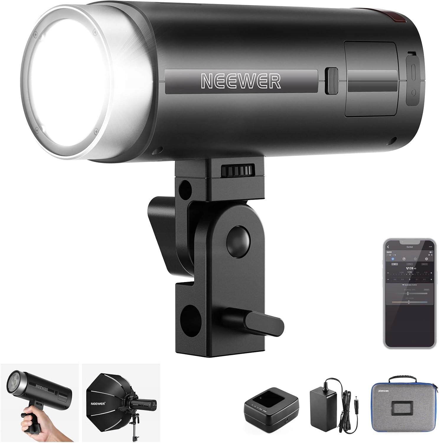 Neewer Q200 200Ws Externí Blesk Hss Ttl 3200mAh 750 Záblesků
