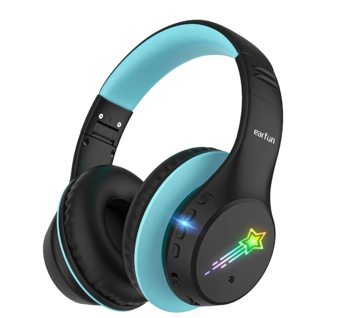 Bluetooth sluchátka EarFun pro děti, 5 režimů Led podsvícení