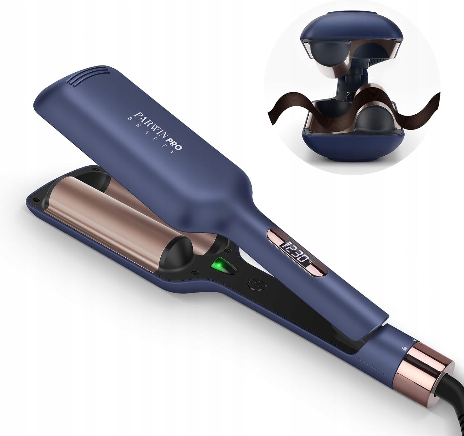 Parwin Pro Beauty Zvlňovač 2 sudy Mořská panna velké vlny 32 mm 4 teploty