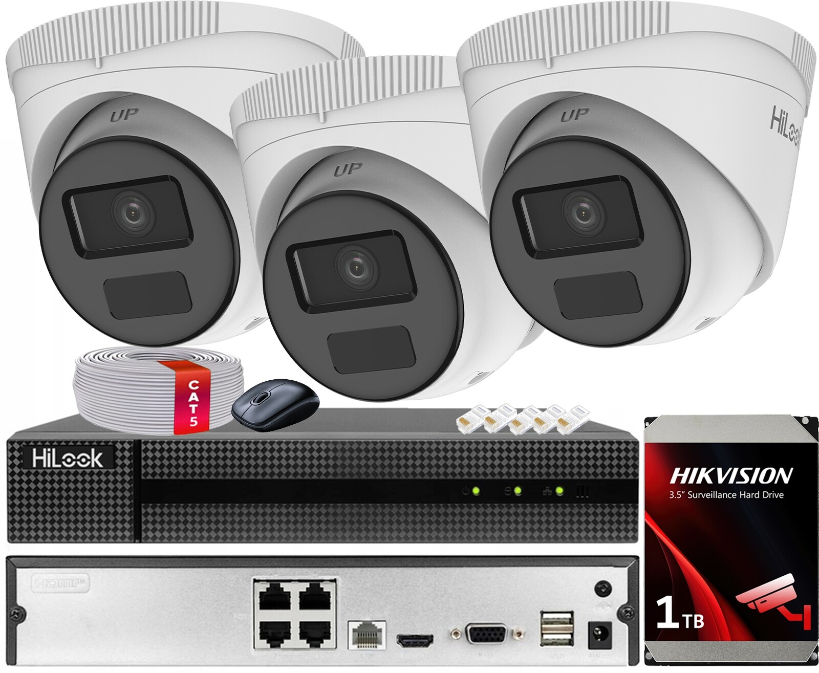 Monitorovací sada pro 3 kamery 4MP 2K+ IPCAM-T4-P HiLook od společnosti Hikvision