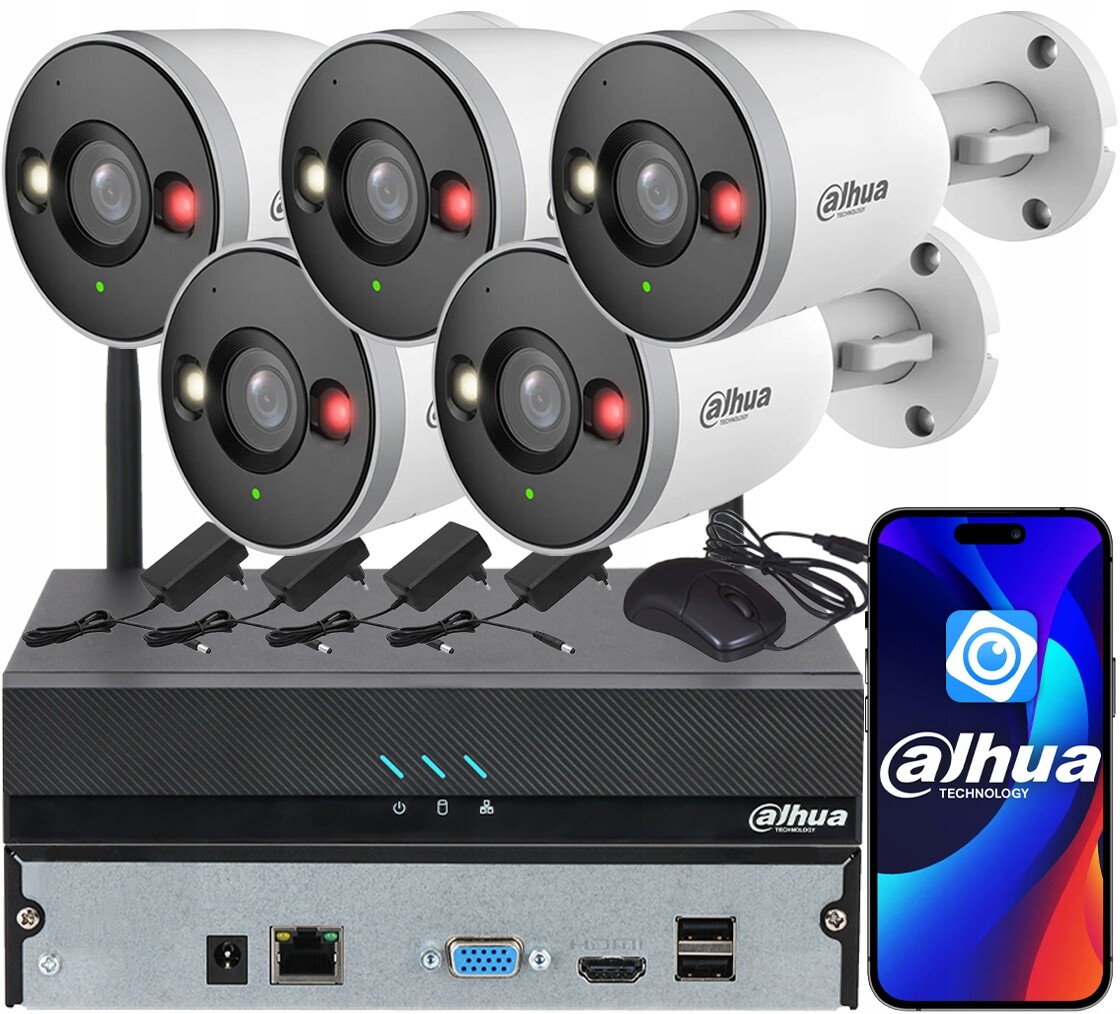 Monitorovací sada Dahua 5 kamer IPC-F5DP-IL 5MPx Smart Dual Light Audio