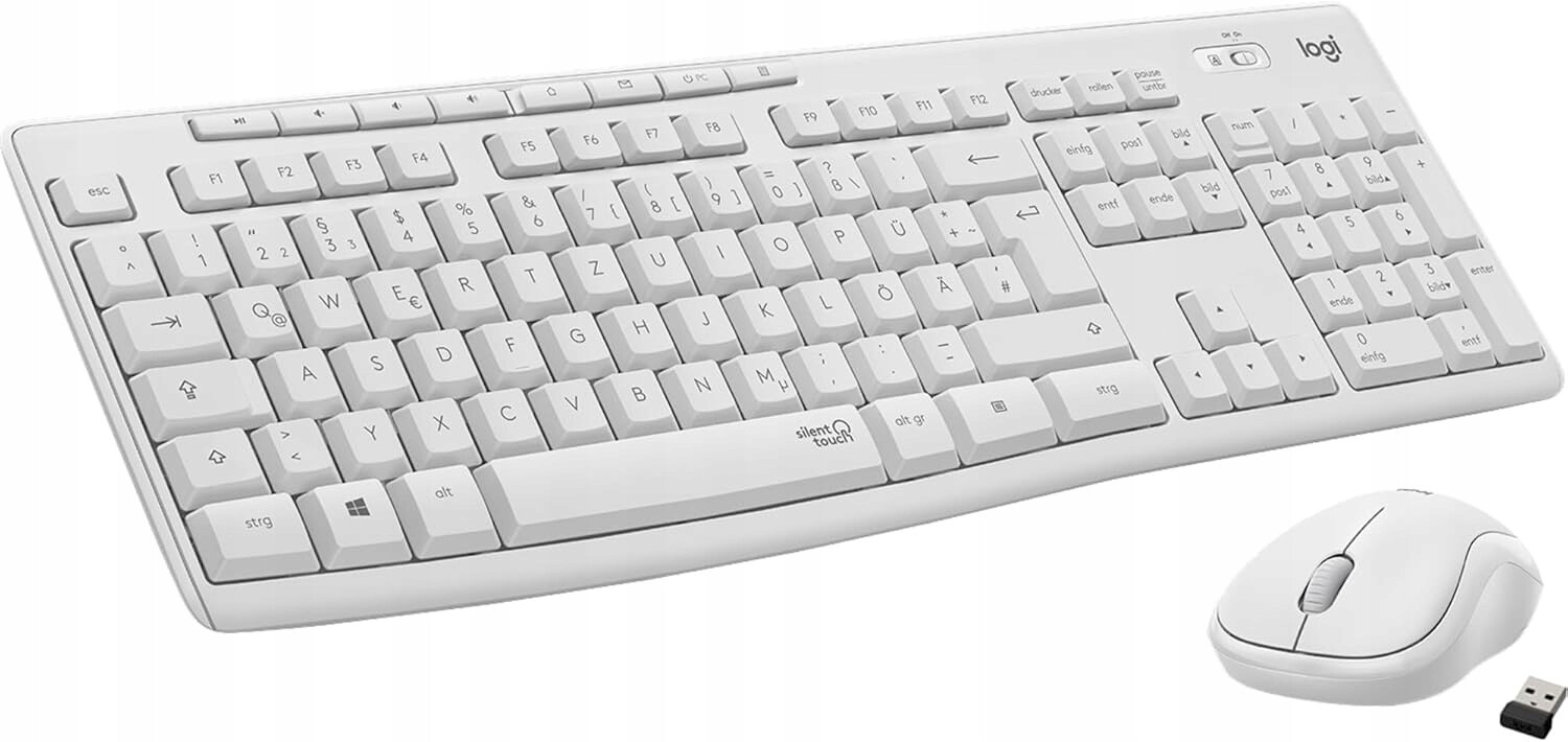 Logitech MK295 Tichá Bezdrátová Klávesnice a Myš Qwertz Německá