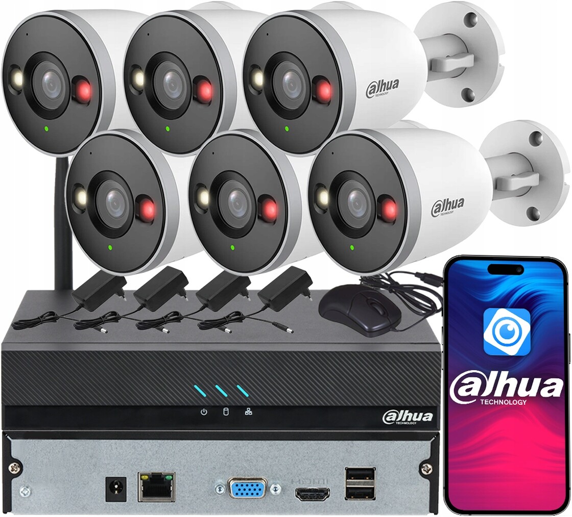 Monitorovací sada Dahua 6 kamer IPC-F5DP-IL 5MPx Smart Dual Light Audio