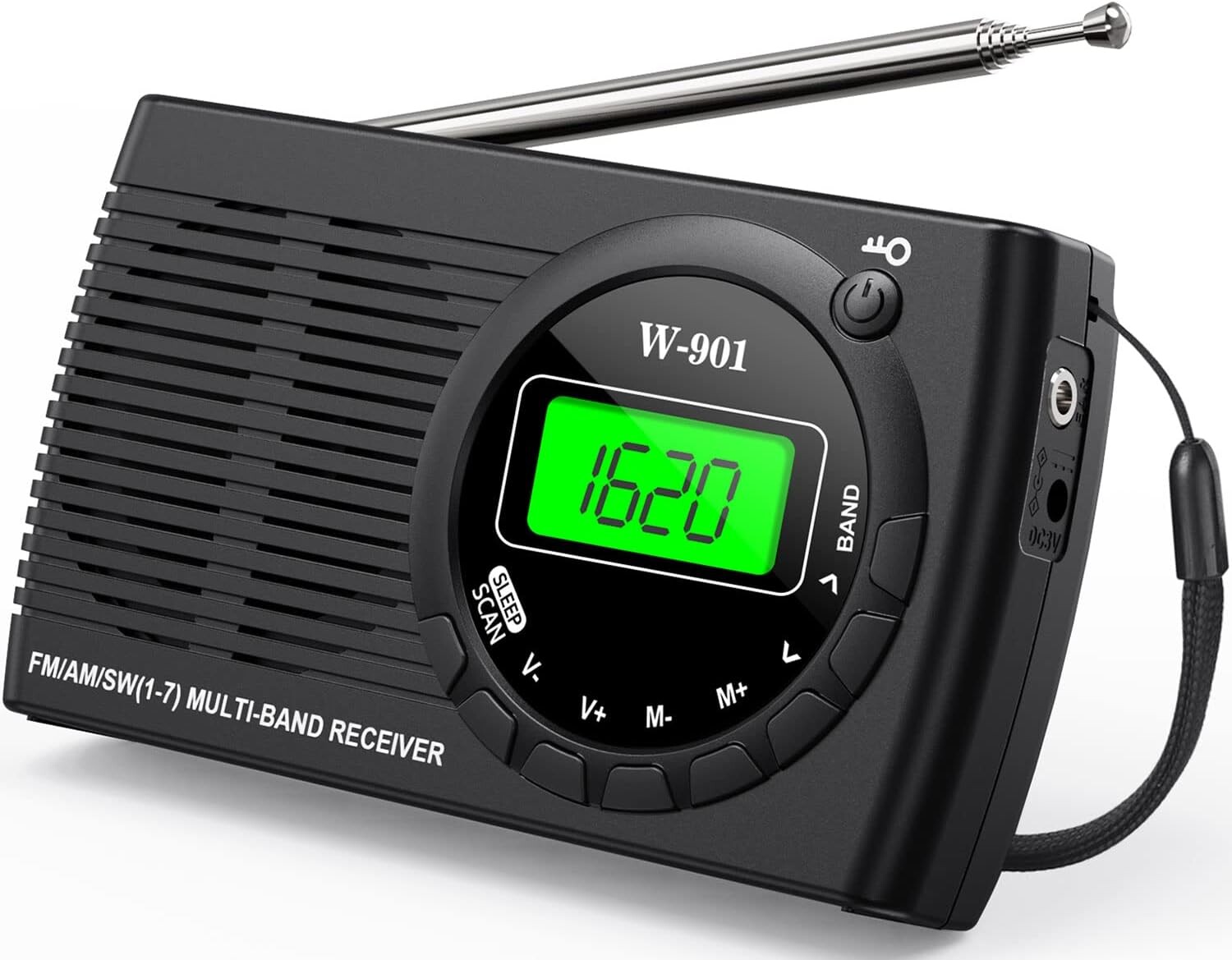 Mini přenosné rádio Tendak Fm Am Sw Vynikající příjem stereo budíku