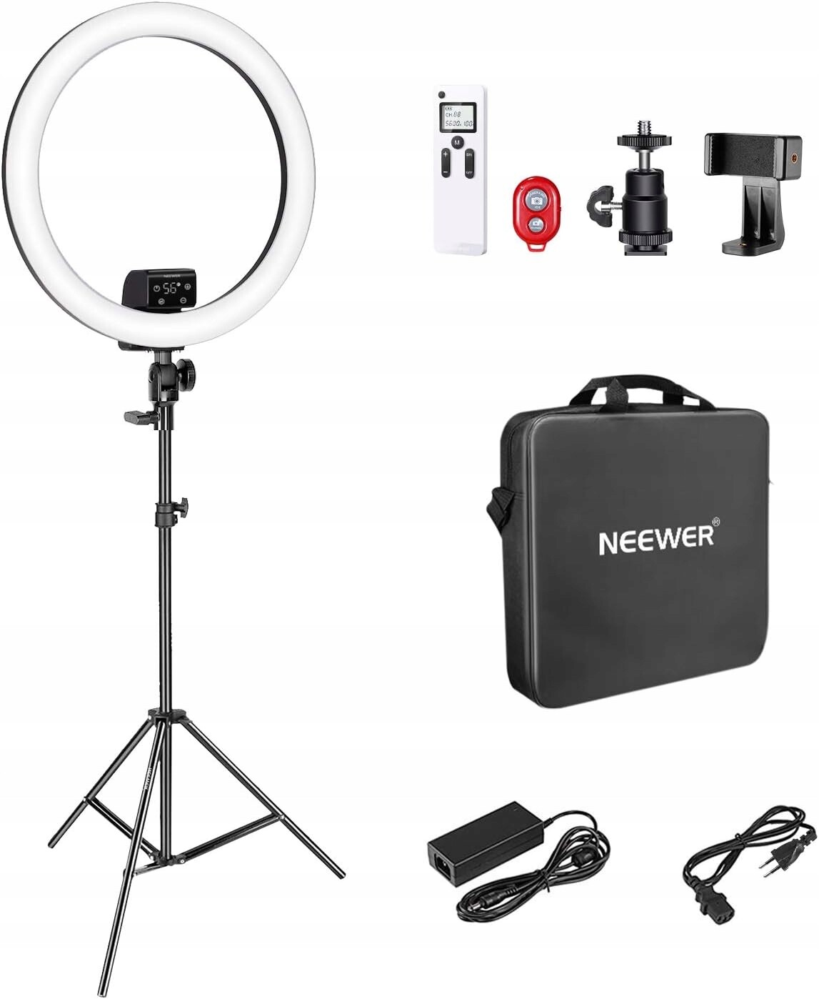 Neewer Svítilna Kroužková SRP18-2,4G 18 palců Led stojan Držák telefonu 42W