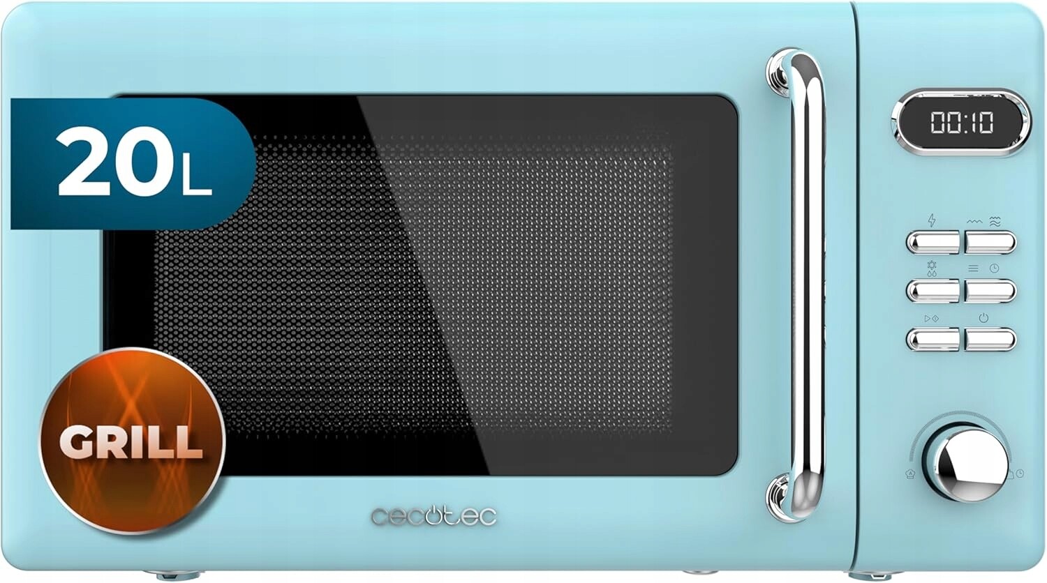 Cecotec Digitální mikrovlnná trouba s grilem 20 l 700 W Retro Blue