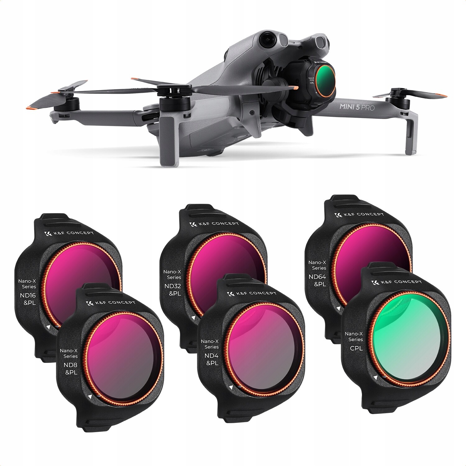 Sada filtrů 6v1 Filtr Cpl Nd/pl ND8 ND16 ND32 ND64 pro Dji Mini 5 Pro