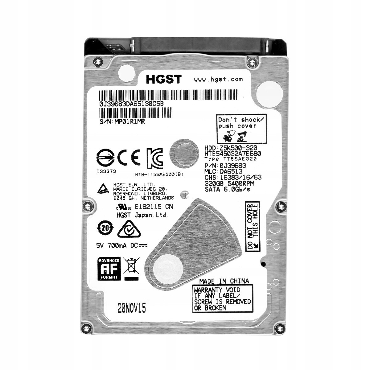 Hgst 320GB 5.4k 8MB Sata III 2.5'' HTE545032A7E680