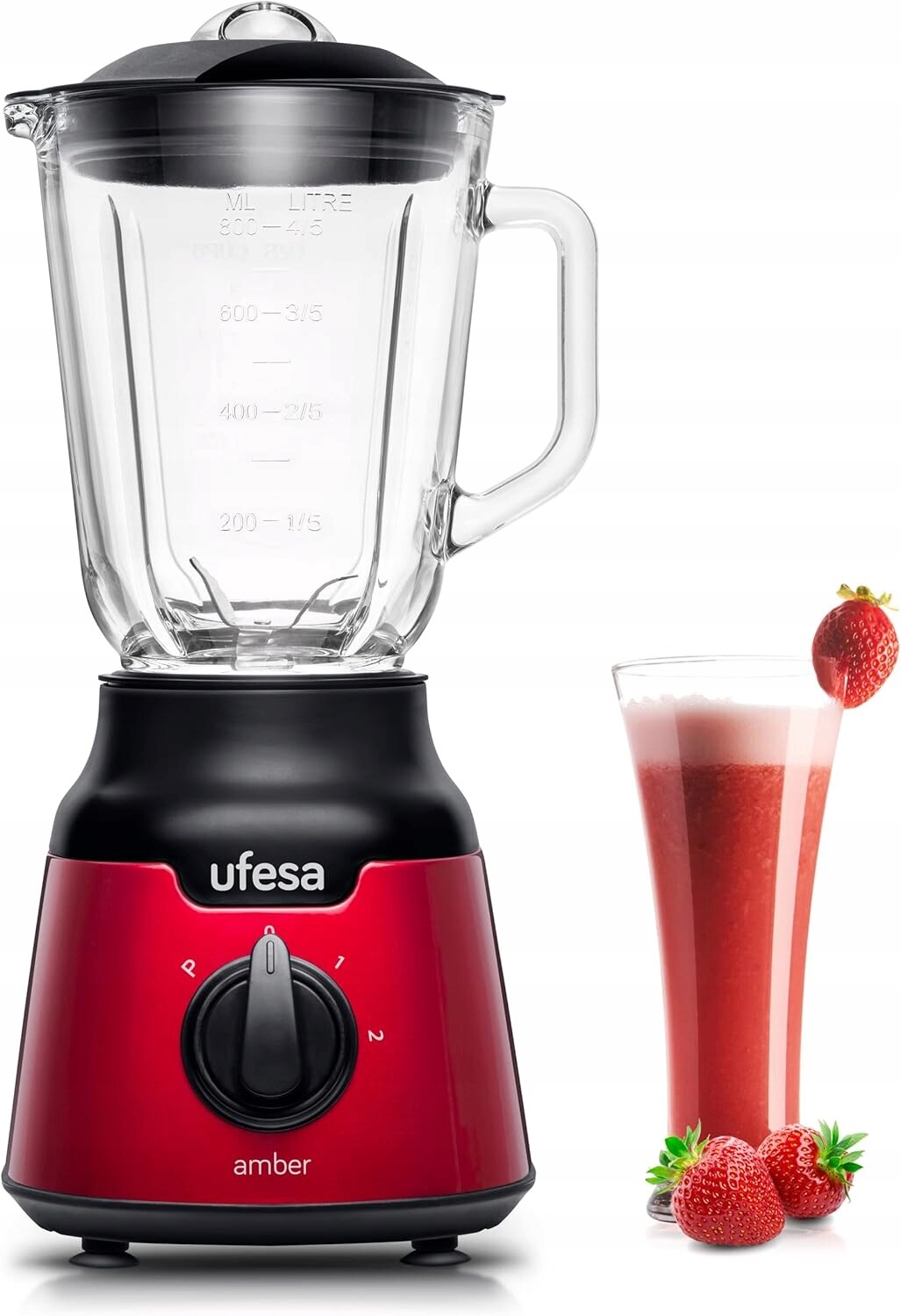 Ufesa BS4100 Amber Red mixér 900 W skleněný 0.8 l 2 rychlosti puls na led