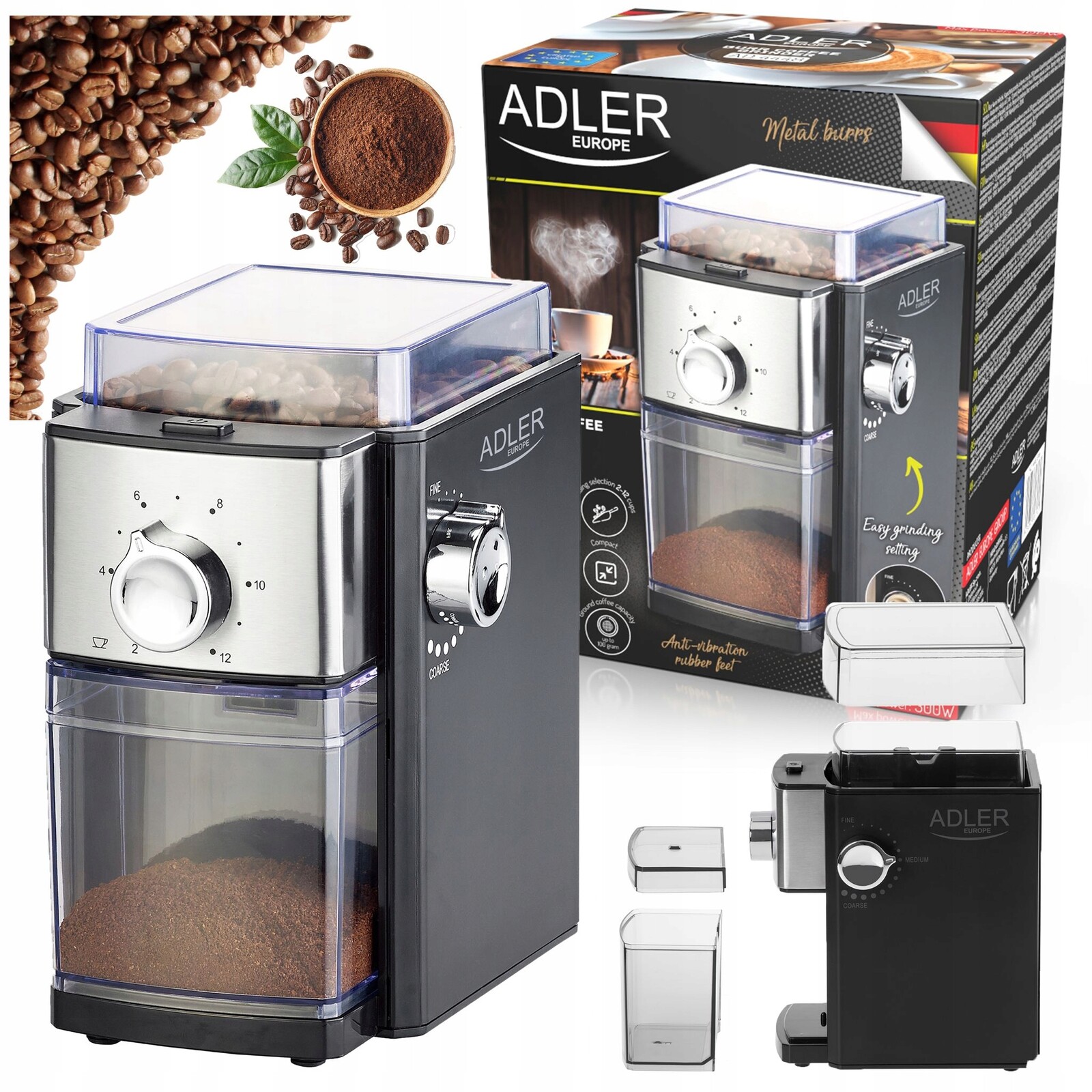 Elektrický Mlýnek Na Kávu Pro Mletí Kávy S Regulací, Výkonný, Výkonný, 300 W