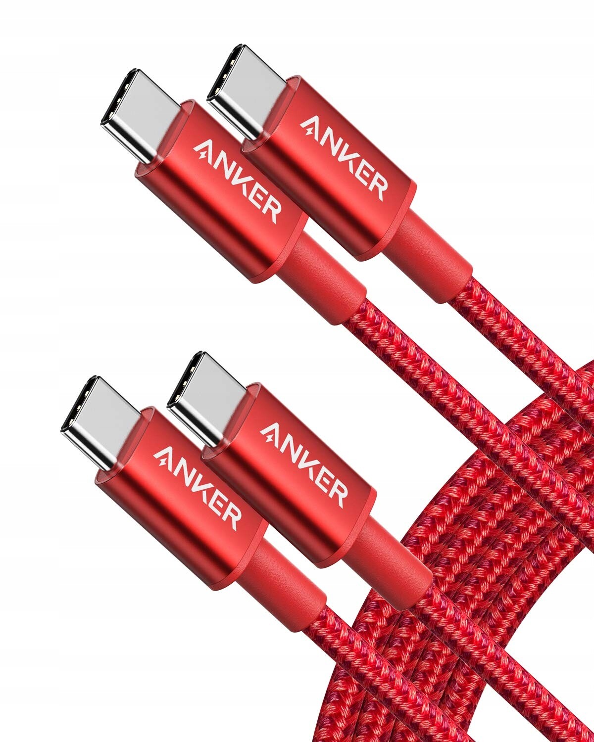 Anker Kabel Usb C Nylon 60W Rychlé nabíjení Červený 2x1.8 m Odolný